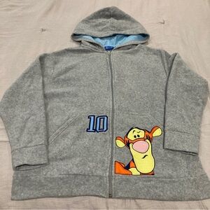 Disney Winnie The Pooh Tigger Fleece Jacket W/ Hood Women's M Gray Full Zip